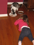 Watching Squeaky eat
