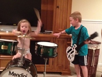 Playing the drums