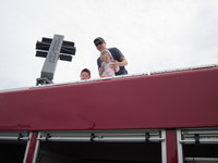 On top of fire truck